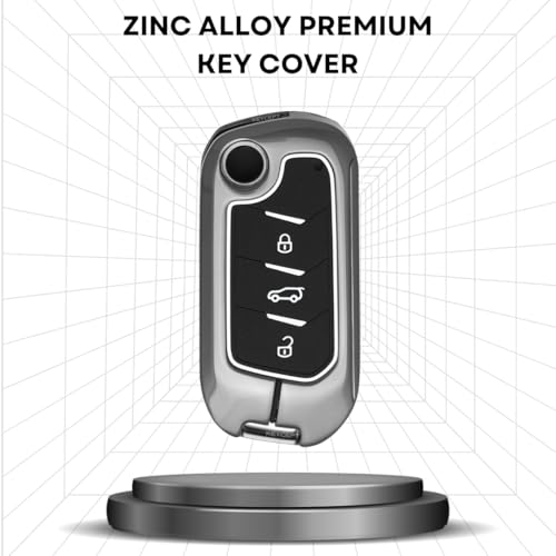 KEYCEPT Metal Alloy Key Cover Compatible for Mahin-dra Scorpio N Classic,3Xo,Xuv 300,Marazzo,Xuv 400,Bolero,Thar Roxx,Tuv 300,Ev 3 Button Flip Key (Long Keychain). - Image 3