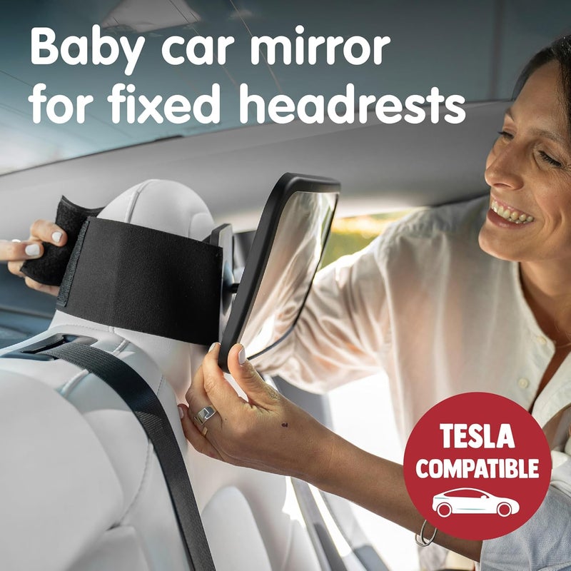 Onco Fixed Headrest Baby Car Mirror  TeslaCompatible Car Mirror for Baby 100 Shatterproof  ShakeProof NonSlip with 360 Rotation Newborn Must Haves - Image 2