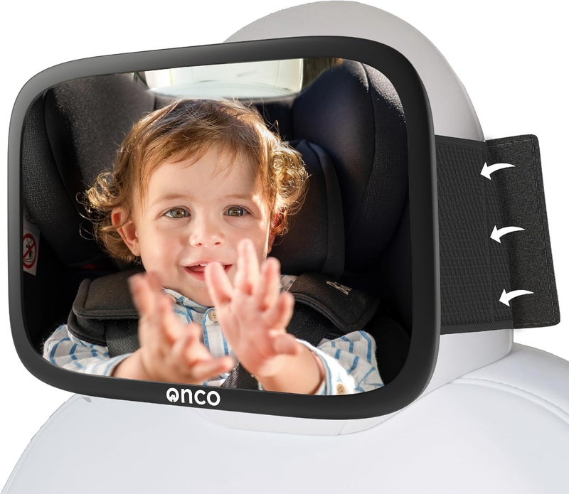 Onco Fixed Headrest Baby Car Mirror  TeslaCompatible Car Mirror for Baby 100 Shatterproof  ShakeProof NonSlip with 360 Rotation Newborn Must Haves - Image 1