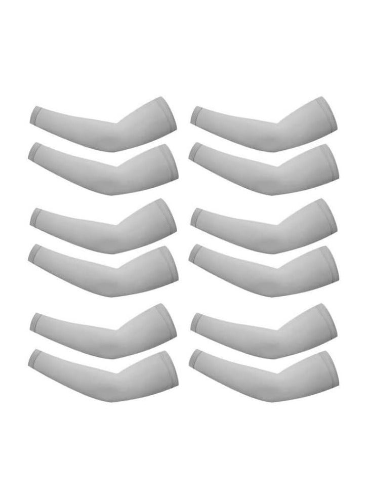 DeloPik 6 pair UV Sun Protection Compression Arm Sleeves, men and women , Cooling Athletic Sports Sleeve for Football, Golf & Volleyball, - Image 1