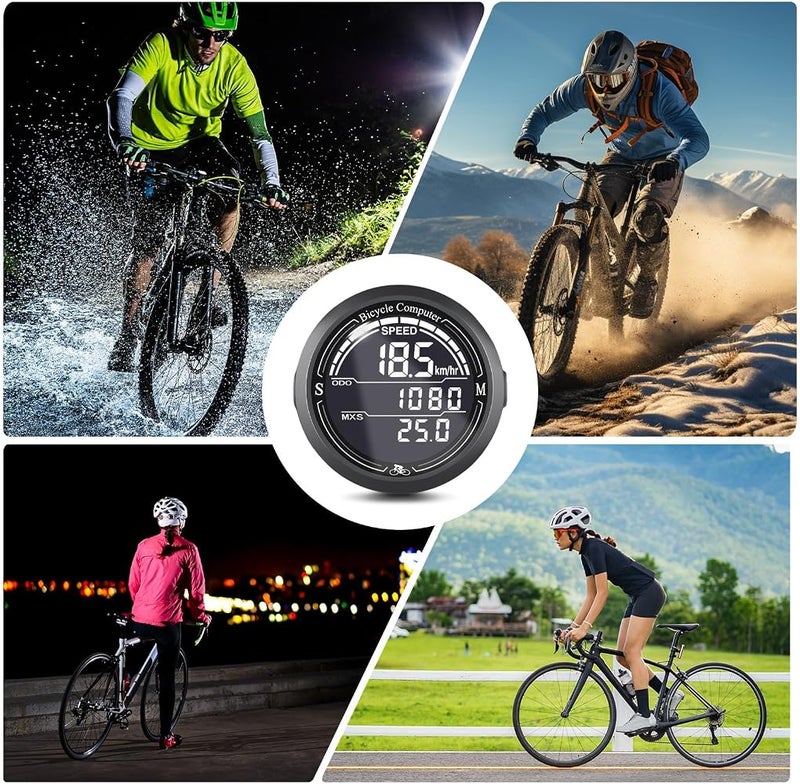 TERRIFI Bike Computer, Auto Start Stop Wireless Cycling Computer, GPS Bicycle Speedometer, IPX5 Waterproof Odometer, Backlit Touch Screen Cycle Tracker for Road MTB, Black 2 Inch 16 Function 28H Battery - Image 3