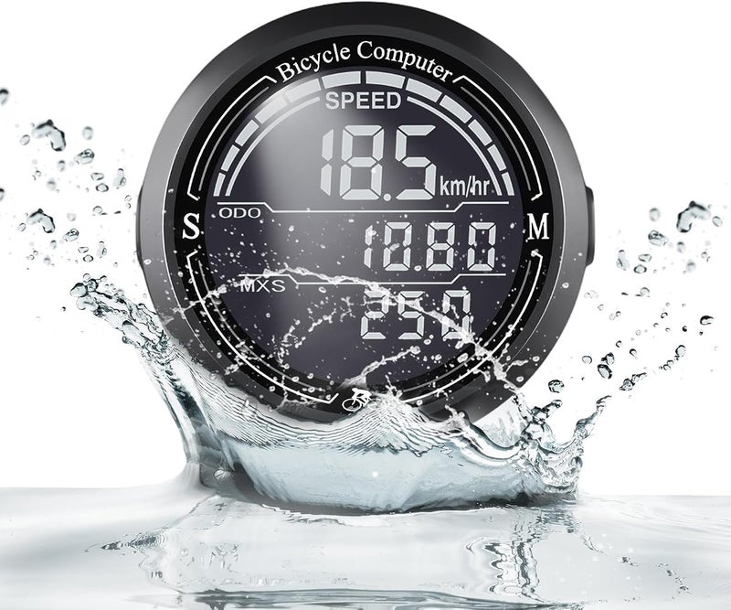 TERRIFI Bike Computer, Auto Start Stop Wireless Cycling Computer, GPS Bicycle Speedometer, IPX5 Waterproof Odometer, Backlit Touch Screen Cycle Tracker for Road MTB, Black 2 Inch 16 Function 28H Battery - Image 1