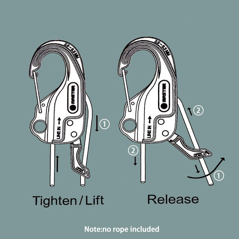ORX PLUS TOOLS ORXPLUS Tools 2PCS Rope Tightener, Rope Tensioner, Tie Down Mechanism Lock Adjuster fits 1/10"-1/4" Cord for Camping, Outdoor, Garage, Boating, Fishing, Loading - Image 2