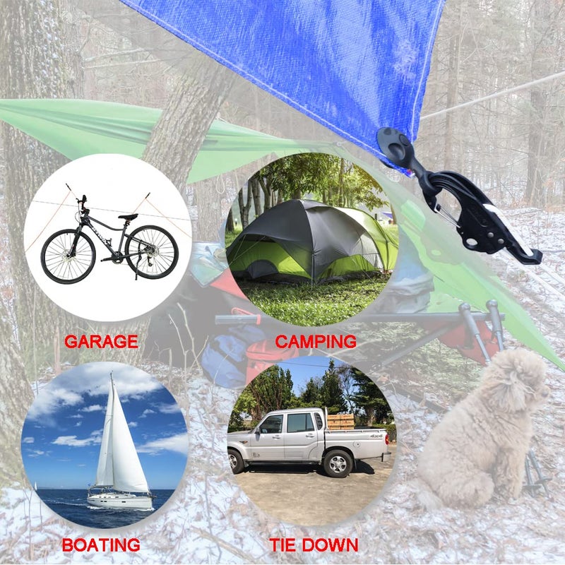 ORX PLUS TOOLS ORXPLUS Tools 2PCS Rope Tightener, Rope Tensioner, Tie Down Mechanism Lock Adjuster fits 1/10"-1/4" Cord for Camping, Outdoor, Garage, Boating, Fishing, Loading - Image 3
