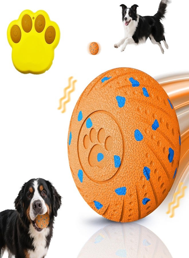 TEYYVN Interactive Dog Ball Toy, Orange with Blue Paw Prints, Textured Rubber(Blue) - Image 1