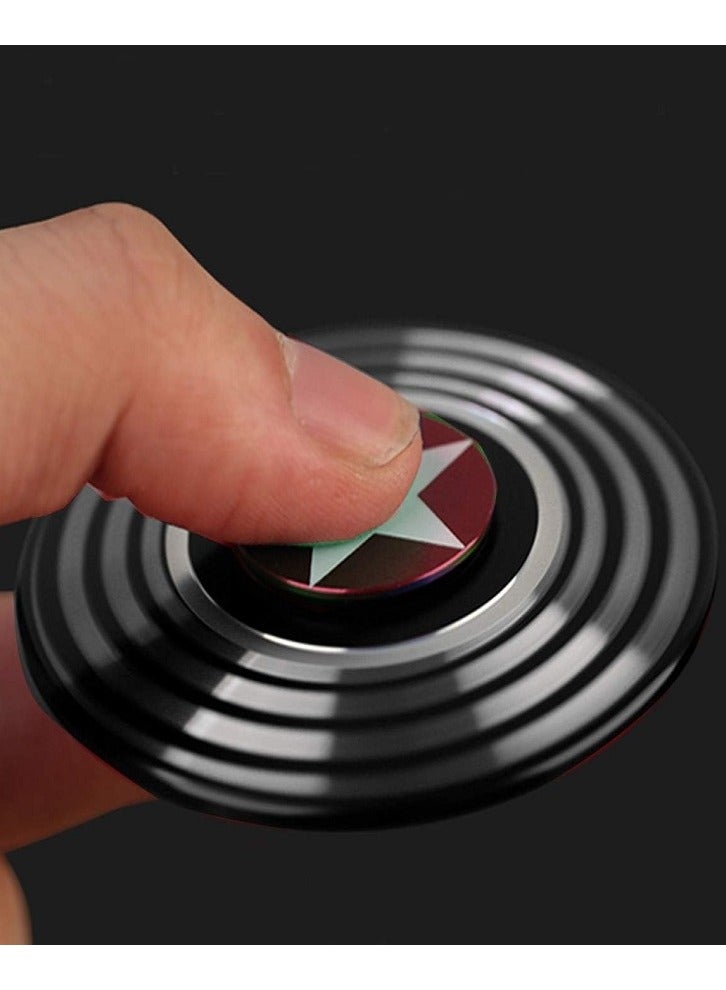 Captain America Shield Finger Hand Spinner Fidget, Super Smooth Long Rotation, Metal Spinner, Stress Relief Toys for Kids/ Adults (Black) - Image 2