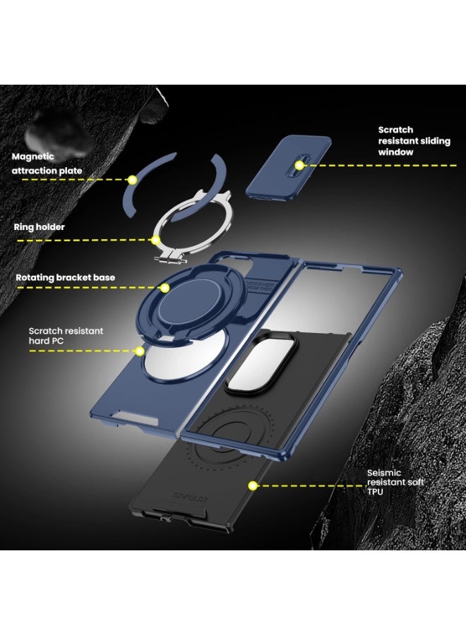 general Cover for Samsung Galaxy Z Fold 7 Case Protector Camera Sliding Shockproof Case Military Grade with 360° Rotation Hidden Hoop Holder Shockproof Cover - Image 5