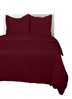 Royale ROYALE Burgundy Duvet Cover Twin Size - Washed Duvet Cover Set, 2 Piece Double Brushed Duvet Covers with Button Closure & Corner Ties - 1 Duvet Cover 68x90 inches and 1 Pillow Shams - Comforter Cover  - Image 1
