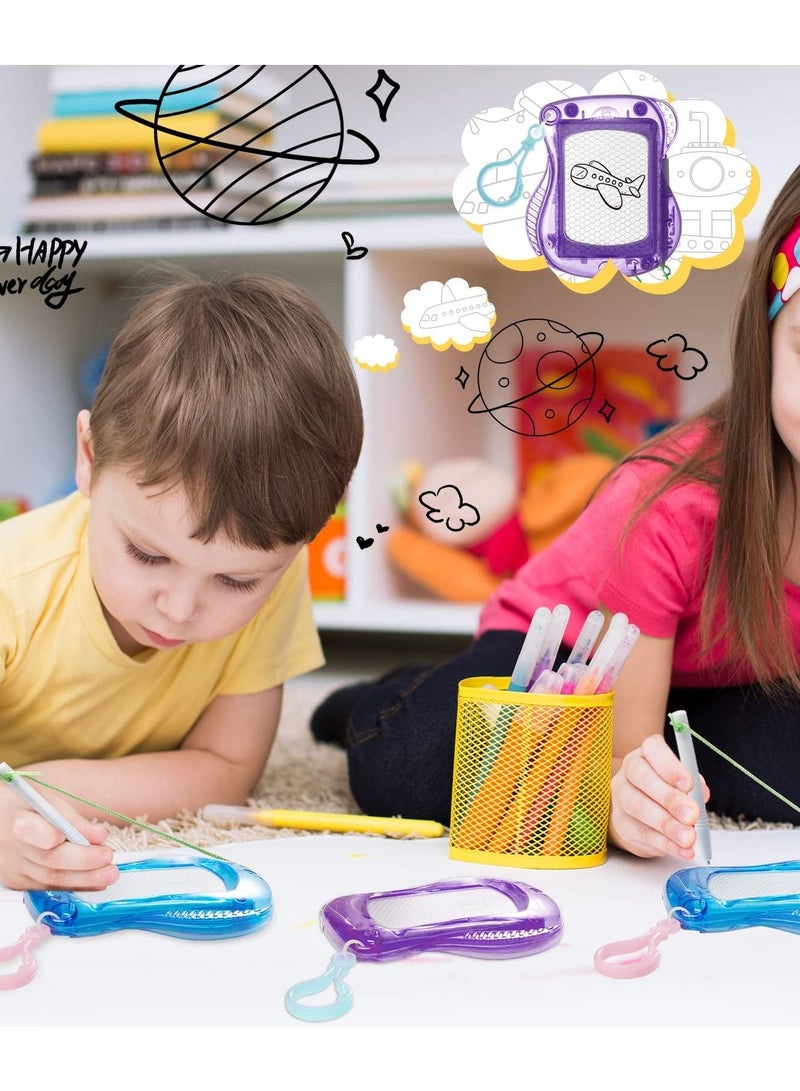 KASTWAVE Mini Magnetic Drawing Boards, 8 Pieces Doodle Boards Backpack Keychain Clip Drawing Boards Erasable Sketch Pad for Kids Art Supplies Party Favors Goodie Bag Filler  - Image 5