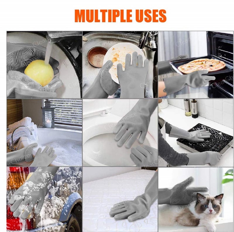 ClearChoice:- Silicone Gloves Dog Cat Bathing Shampoo Brush,Advanced Silicone Hair Removal Gloves with high Density Teeth for Cats Dogs(Multi Color)(1 PIS) - Image 2