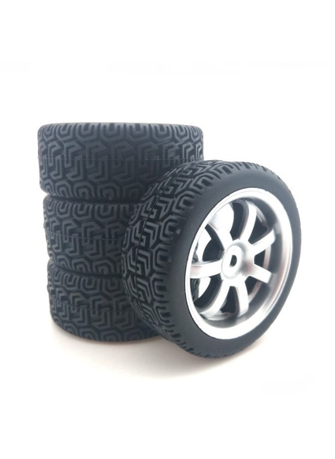 Generic - RC Remote Control Car 1 To 10 Model Car Saloon Flat Running Tire Road Racing Tire HSP94123 Flat Sports Car Universal-Color:D15 + B Hub - Image 1