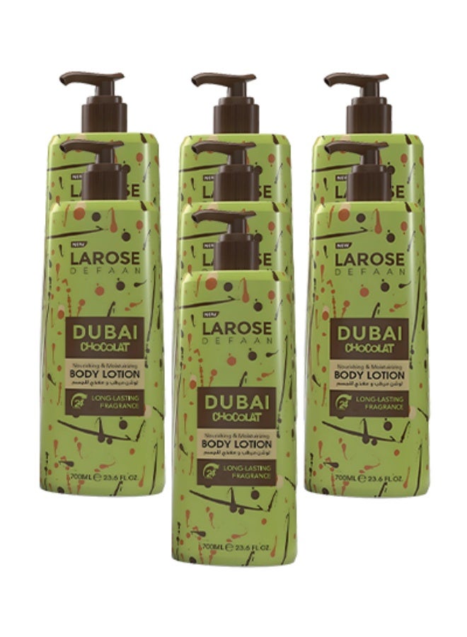 لا روز 7 قطع لوشن للجسم المغذي والمرطب برائحة شوكولاتة دبي يدوم طويلاً 700 مل - Image 1