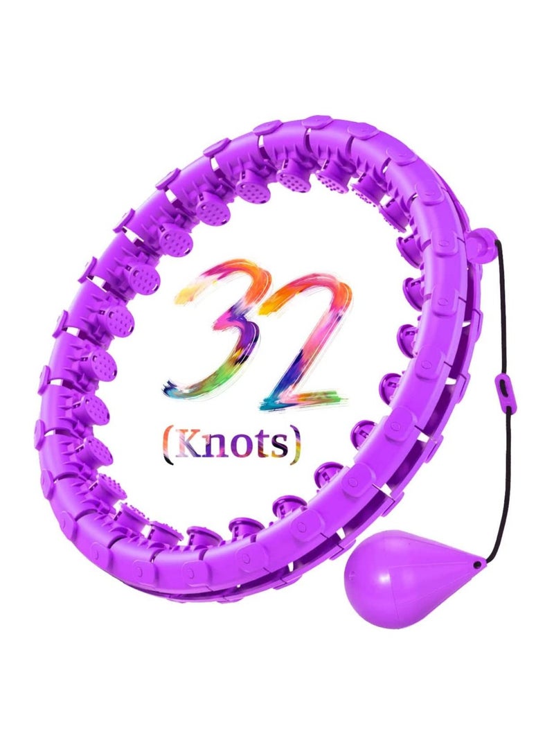 Generic Smart Weighted Hula Circle Hoop For Adults Weight Loss, With Gravity Ball, （152cm） 60-inch Waist, 32 Detachable Links  - Image 2