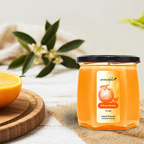 Aromahpure Scented Candles (Set 1) (50 Hours) (100% Soy Wax)- Handcrafted | Smoke-Free | (Orange, Rose) - Image 4