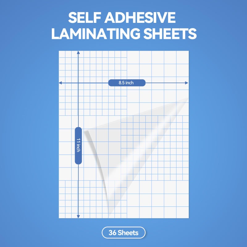 Cosrk 36 Sheets Transparent Laminate Sheets 8.5x11 inch Self Adhesive Laminating Sheets 100% Clear Waterproof Vinyl Laminator Sheets Overlay Lamination Sticker Film for Sticker Pape, Photo - Image 3