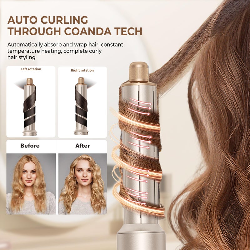 Ukliss 8 in 1 Hair Dryer Brush & Multi Hot Air Stylerâ€“Foldable 110,000 RPM Blow Dryer Brush Tool Set with Diffuser Auto-Wrap Curler for Fast Drying Curling Straightening Hair Daily Styling - Image 3
