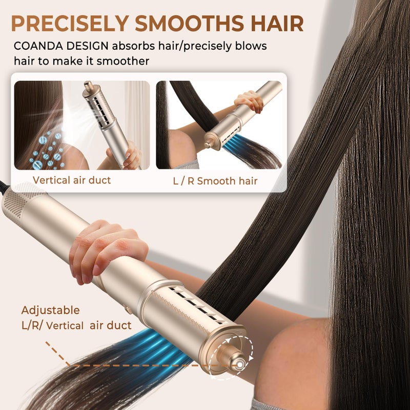 Ukliss 8 in 1 Hair Dryer Brush & Multi Hot Air Stylerâ€“Foldable 110,000 RPM Blow Dryer Brush Tool Set with Diffuser Auto-Wrap Curler for Fast Drying Curling Straightening Hair Daily Styling - Image 5