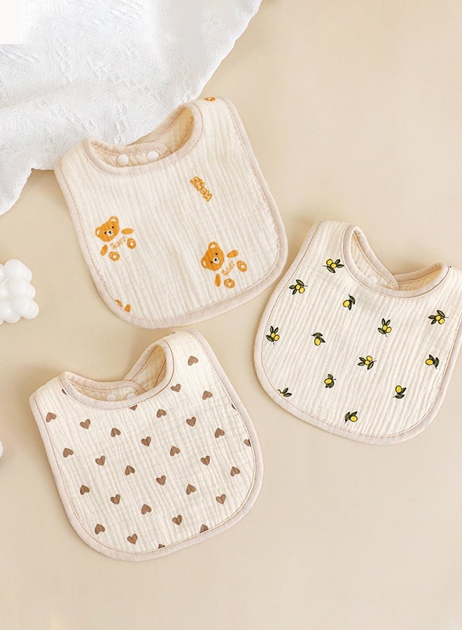 Aissiora 8PCS baby bibs U-shaped baby bibs Cotton baby saliva towel Baby teething bibs Baby drooling bibs Six layers of soft cotton gauze - Image 3