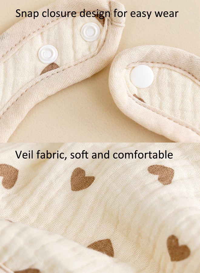 Aissiora 8PCS baby bibs U-shaped baby bibs Cotton baby saliva towel Baby teething bibs Baby drooling bibs Six layers of soft cotton gauze - Image 5