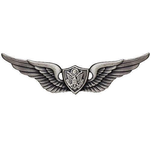 VANGUARD Basic Aviation Army Crewman Wings Pin Oxidized, Silver, One Size - Image 5