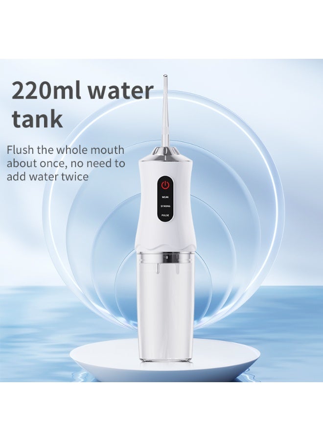 Portable Cordless Water Flosser - 220ml Waterproof Oral Irrigator with 3 Modes & 4 Jet Tips, USB-C Charging - Image 2