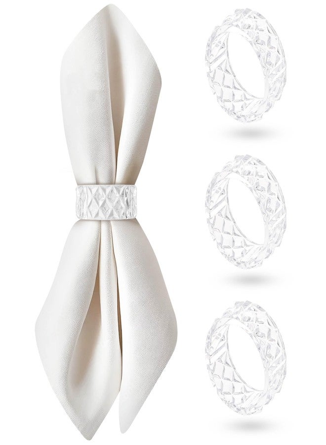 Crafts Central Clear Crystal Plastic Napkin Holder Rings 2 inch - Great for Parties, Weddings, and Baby Showers (12) - Image 1