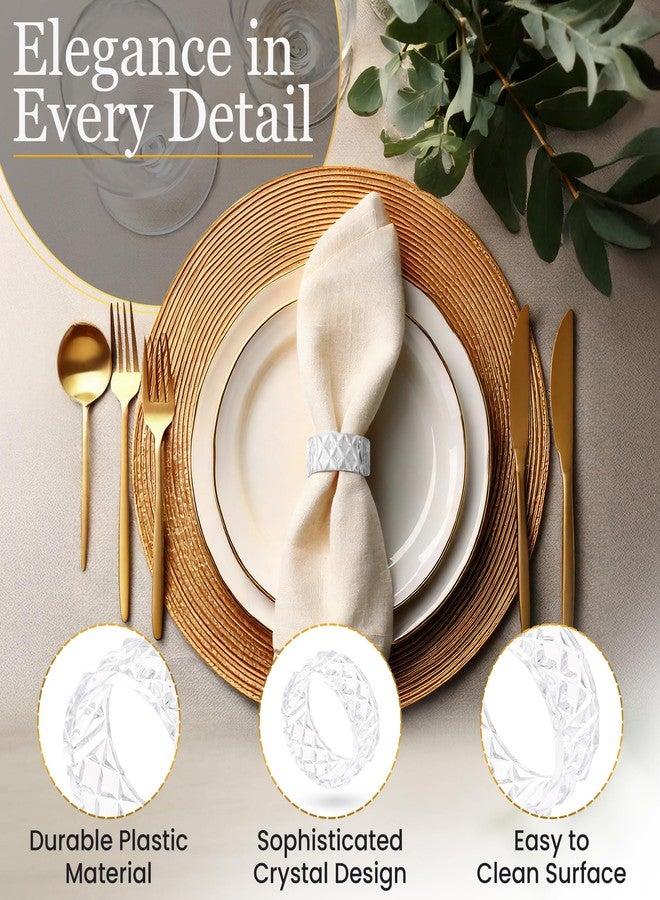 Crafts Central Clear Crystal Plastic Napkin Holder Rings 2 inch - Great for Parties, Weddings, and Baby Showers (12) - Image 2
