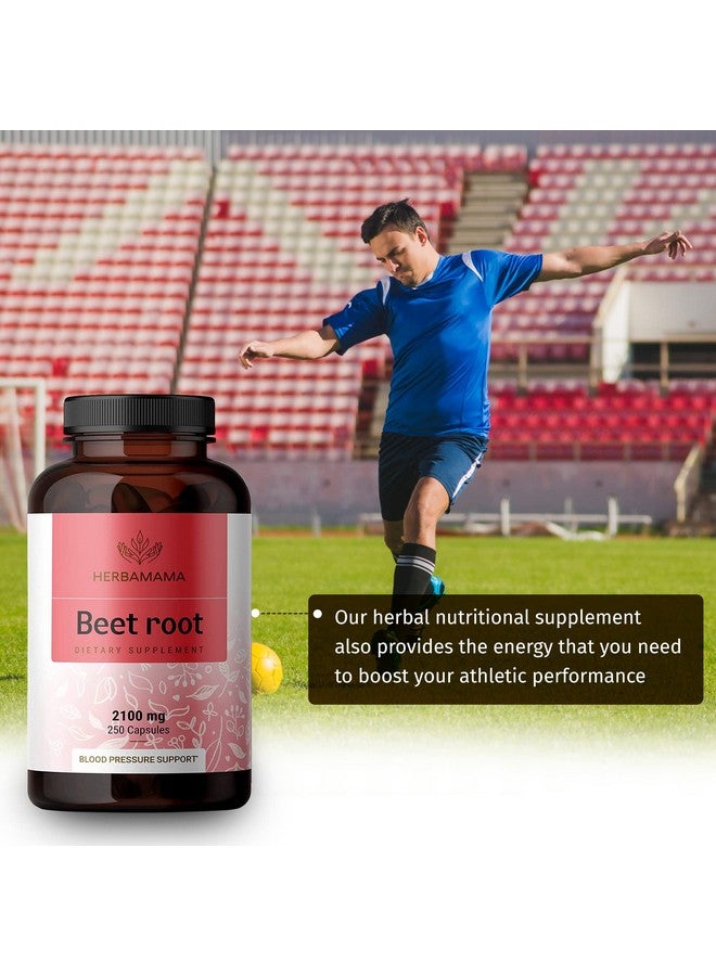 HERBAMAMA Beet Root Capsules Organic Beetroot Powder Pills Beet Root Supplements 2100Mg 250 Caps - Image 4