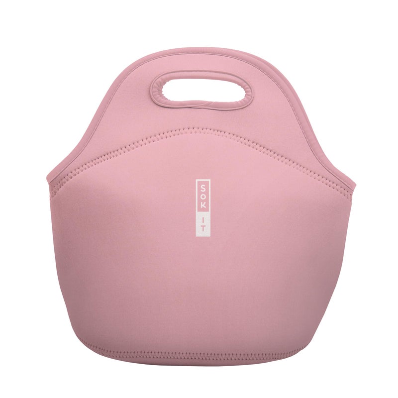 Sok It LunchTote Zippered Bag Insulated Neoprene Caddy (Millennial Pink, Large 4.5 Quart Lunch Tote)