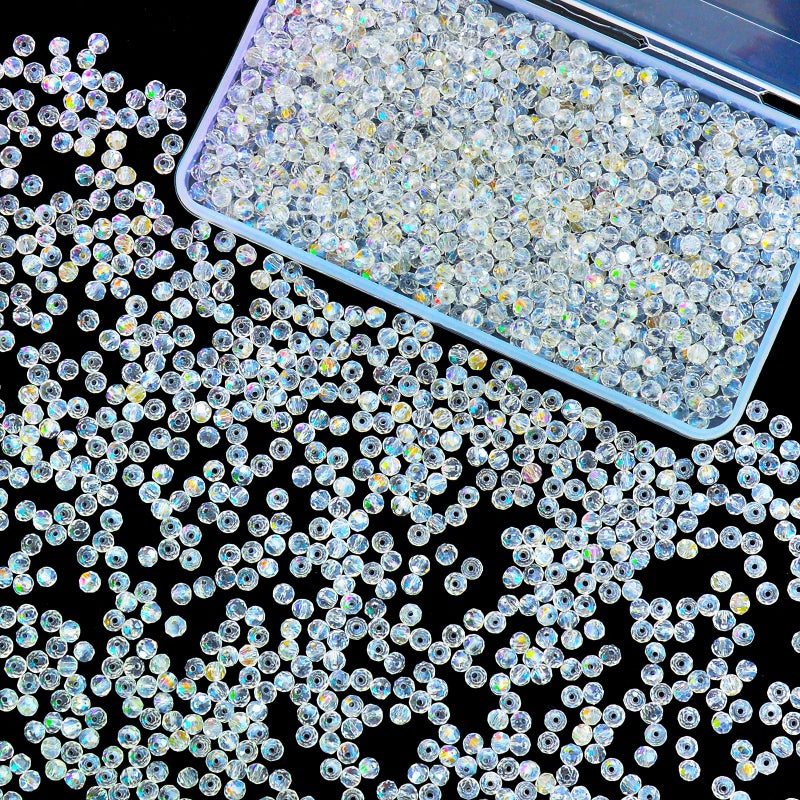 Laopottbeads 1200Pcs 4Mm Crystal Glass Beads For Jewelry Making Beads For Bracelets Necklace Pendants Making Supplies(White Ab Color) - Image 1