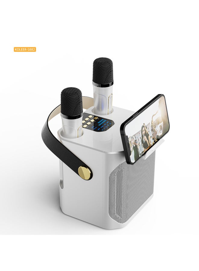 KOLEER Double Karaoke Portable Audio S882 Family Party Outdoor Dinner Essential Artifact Portable Source Straight Hair - Image 1