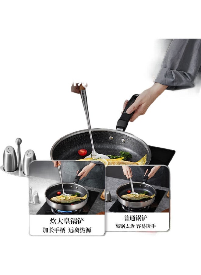 COOKER KING Chuidahuang 304 Stainless Steel Spatula For Wok, Iron, Stainless Steel, And Cast Iron Pans With Extended Heat-Resistant Rosewood Handle - Image 1