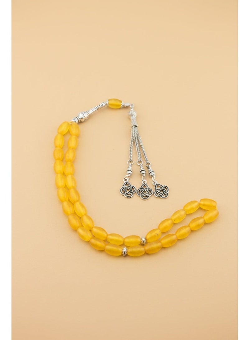 Kamins Collection Oval Yellow Agate Tasbih - Image 3