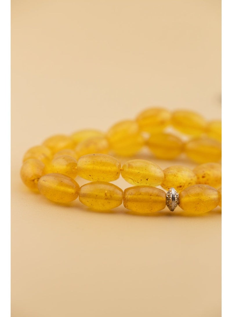 Kamins Collection Oval Yellow Agate Tasbih - Image 5