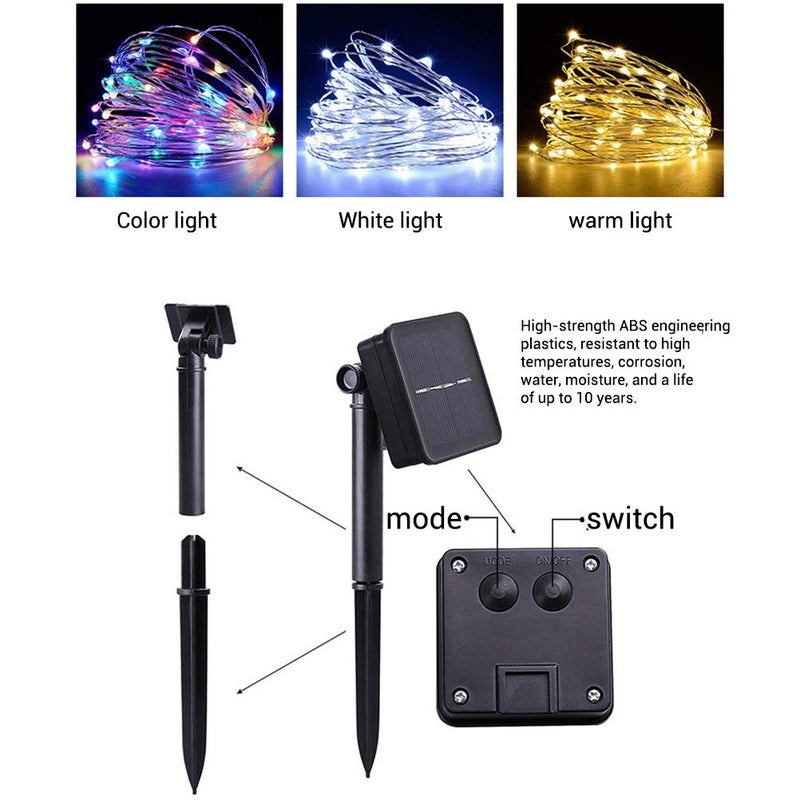 Solar Powered Fairy String Lights Outdoor Waterproof White for Wedding Party Garden Decor - Image 3