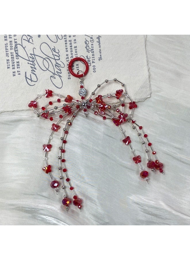 NIBEMINENT Super Cute Beaded Phone Charm – Trendy Phone Chain Wrist Strap, Shining Beads Chain Lanyard for Cell Phone