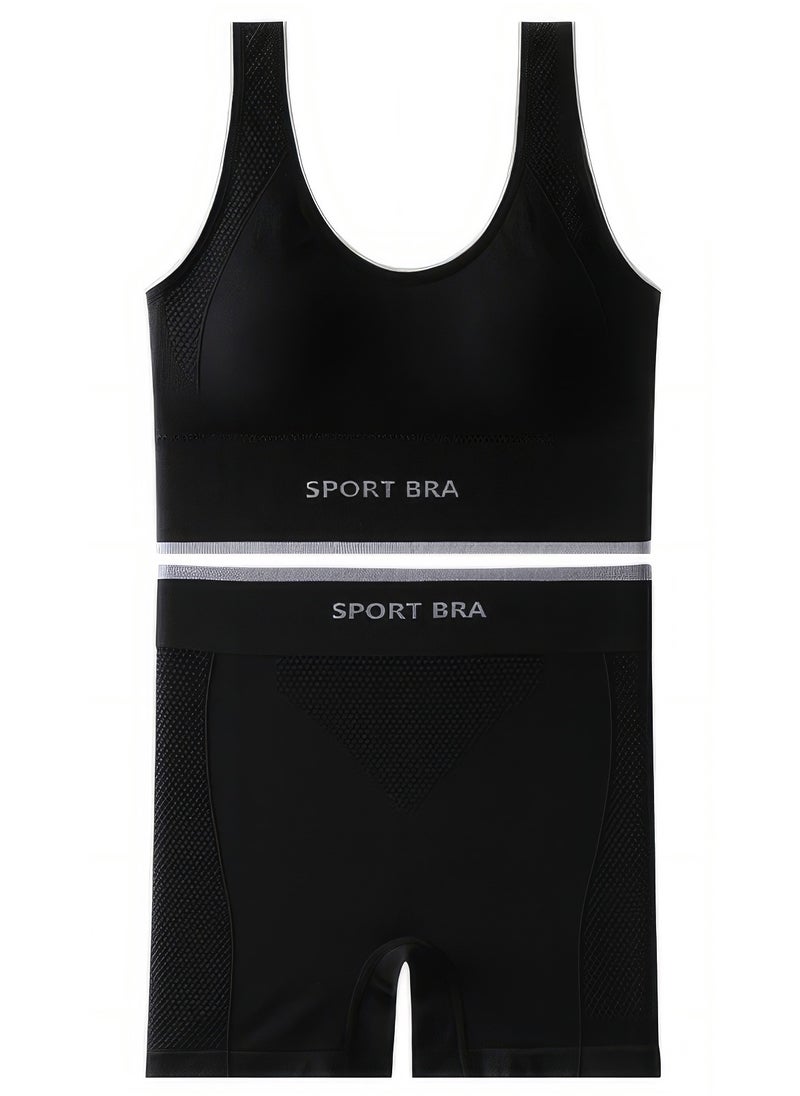 ovitio - Black Sports Bra and Panties Set - Image 1