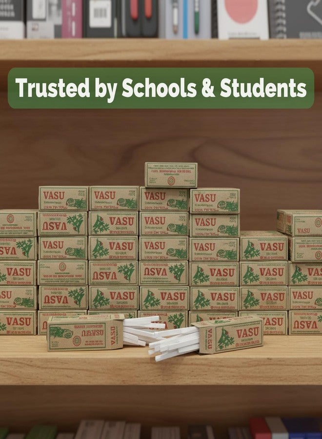 Brighty 7 Box Vasu Thin Slate Pencil | 100 Sticks Natural Earthy Chalk | Soft White Slate Stone for Writing, Drawing, Craft & Marking | Eco Friendly & Non Toxic Slate Pencil Set - Image 5