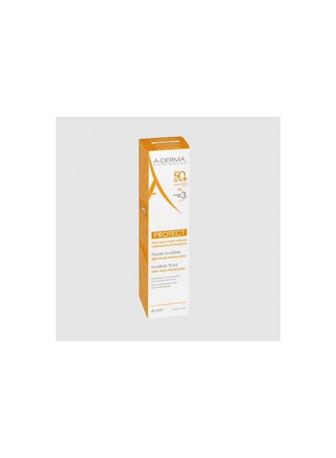 A-DERMA A Derma Protect Fluid Face SPF50 Normal to Combination Skin 40ml - Image 4