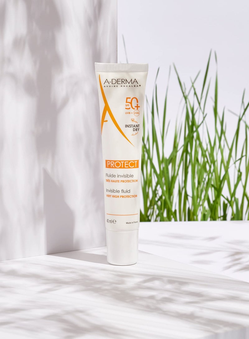 A-DERMA A Derma Protect Fluid Face SPF50 Normal to Combination Skin 40ml - Image 2