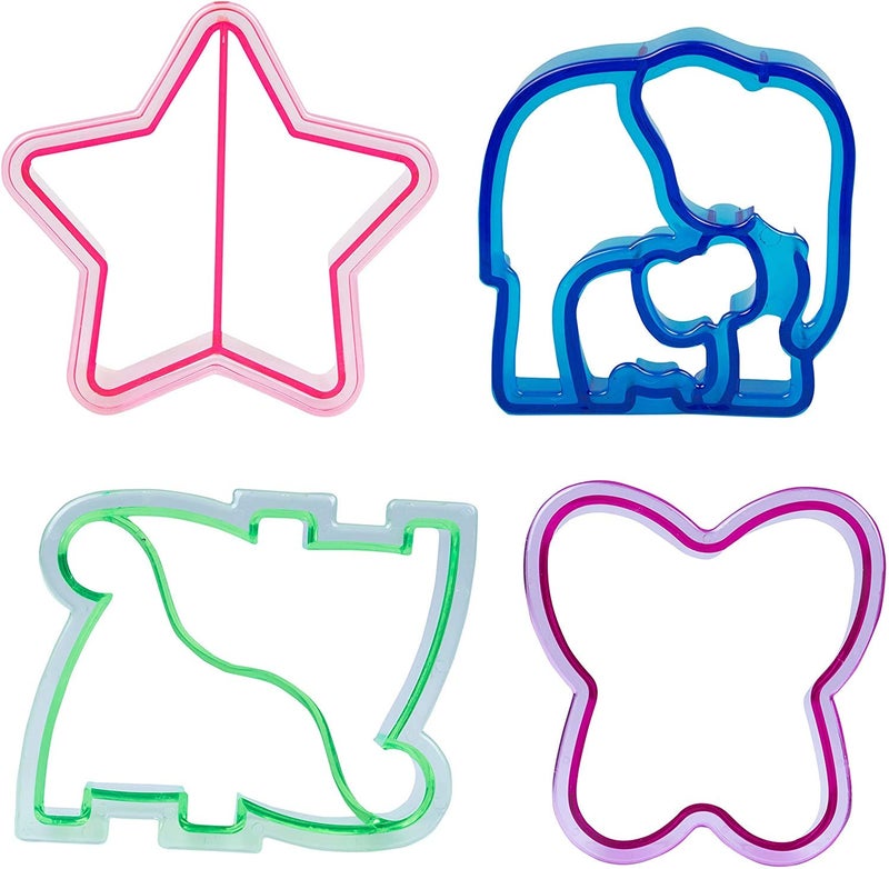 Bentology Sandwich Cutters for Kids  4 pk - Cute Bread Crust & Cookie Cutters with Butterfly  Star  Dinosaur & Elephant - Great for School Lunches and Home Baking - Image 2