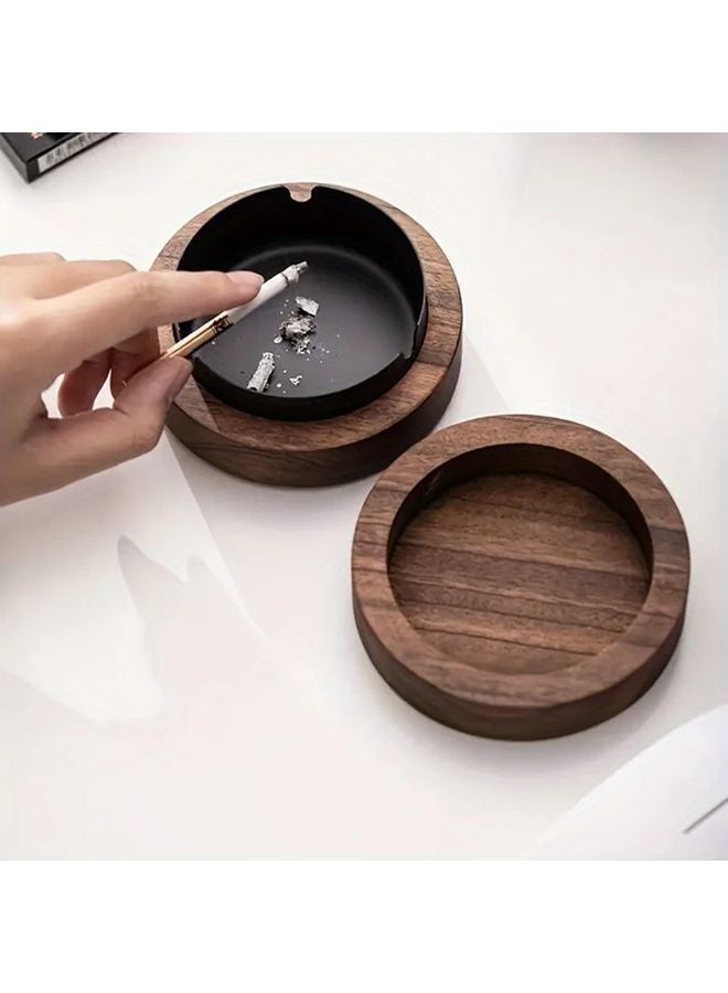 Golden Stainless Steel Ashtray With Lid For Home Office Smoking Cigar Use - Image 5