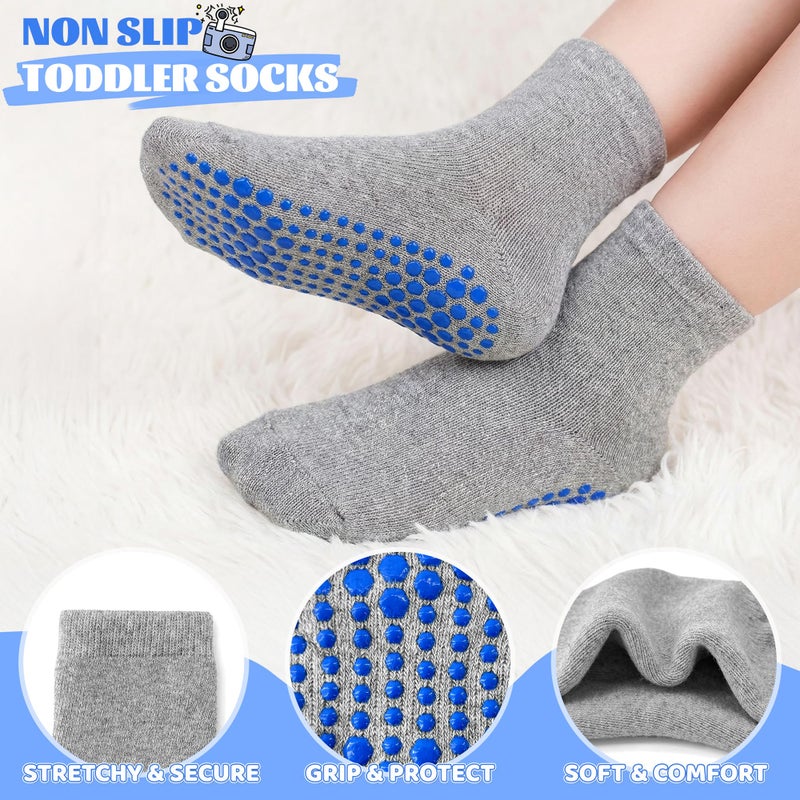 GRPSKCOS Toddler Thick Grip Socks, 6 Pairs Kids Winter Socks Non Slip Sock for Boys Kids 1-7 Years(#1 Boys- 6 Pairs, 1-3T) - Image 5