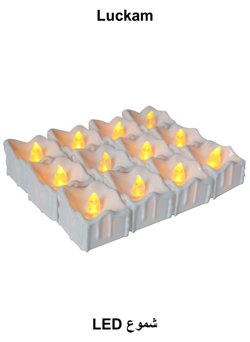 Luckam Flameless Tealight Candles, 12 Pcs LED Candles Battery Operated, Flameless Votive Candles Electric Candle for Weddings Room Birthday Party Decorations - Image 1