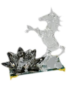 Generic Standing Unicorn Incense Burner Crystal Unicorn Decorative Incense Stick Holder Burner with Lotus Flower Incense Burner  - Image 3