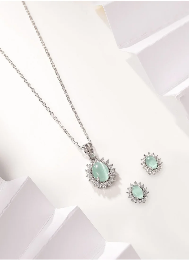 برياسي American Diamond Studded Jewellery Set