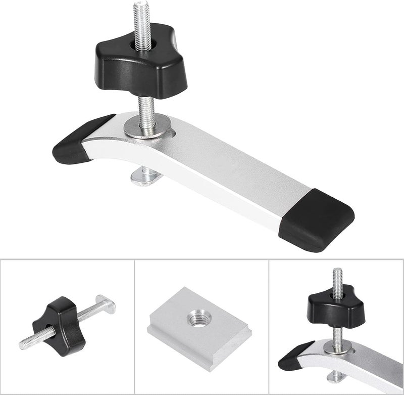 T Hold Down Hold Down T Clamps Clamps Metal Quick Acting Clamp Set for Slot Woodworking Tool Versatile Clamping Pressure Anywhere 8mm Threaded Screw and R (A set of pressure plates) - Image 5