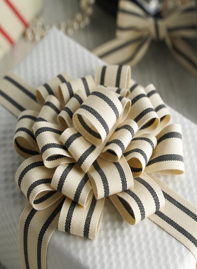 MEEDEE Natural Cotton Ribbon Stripes Fabric Ribbon 1-1/2 inch Black and White Stripe Ribbon for DIY Crafts Ribbon for Gift Wrapping Home Decor Sewing (10 Yards) - Image 4