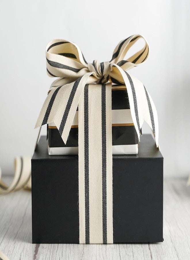 MEEDEE Natural Cotton Ribbon Stripes Fabric Ribbon 1-1/2 inch Black and White Stripe Ribbon for DIY Crafts Ribbon for Gift Wrapping Home Decor Sewing (10 Yards) - Image 5