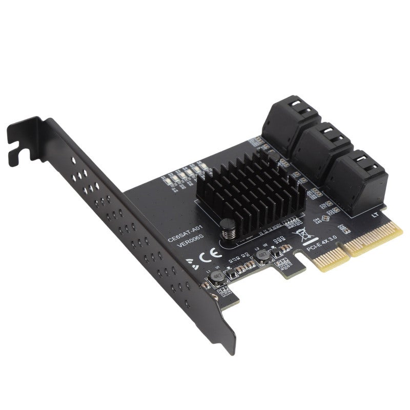 ساتا بطاقة توسيع PCIE إلى 6 منافذ Serial ATA3.0 للقرص الصلب بسرعة 6G، مزودة بشريحة ASM1166 وواجهة PCI-E3.0 GEN3 4X - Image 5